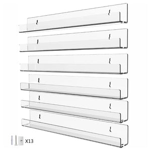 Acrylic Storage Shelf Floating Display Stand for Bedroom Dormitory Book