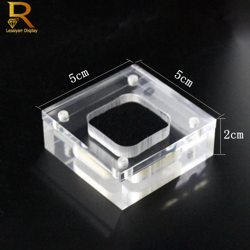 Clear Acrylic Wedding Jewelry Display Case Tray Gem Rhinestone Holder Box