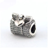 Silver 925 Bow & Love Heart Crystal Beads for Bracelets