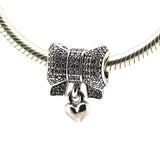 Silver 925 Bow & Love Heart Crystal Beads for Bracelets