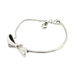 925 Sterling Silver Bow Bracelet with Clear CZ Crystals