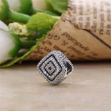 Sterling Silver CZ Geometric Square Charms for Bracelets