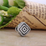 Sterling Silver CZ Geometric Square Charms for Bracelets