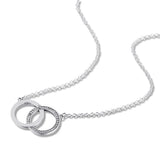 925 Sterling Silver CZ Circles Necklace Women Fine Jewelry Collar Pendant