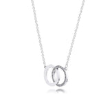 925 Sterling Silver CZ Circles Necklace Women Fine Jewelry Collar Pendant