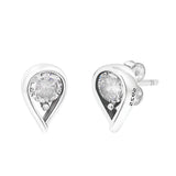 CZ Crystal Stud Earrings 925 Sterling Silver Women's Jewelry Brincos