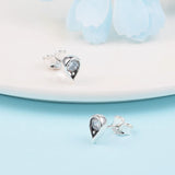 CZ Crystal Stud Earrings 925 Sterling Silver Women's Jewelry Brincos