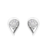 CZ Crystal Stud Earrings 925 Sterling Silver Women's Jewelry Brincos