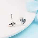 CZ Crystal Stud Earrings 925 Sterling Silver Women's Jewelry Brincos