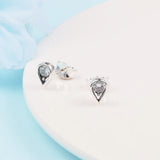 CZ Crystal Stud Earrings 925 Sterling Silver Women's Jewelry Brincos