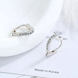 Heart Geometry Shape Hoop Earrings 925 Silver