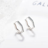 Heart Geometry Shape Hoop Earrings 925 Silver