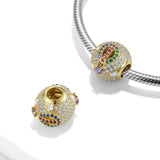 Clear CZ & Plated Balloon Bead for Women Bracelet Necklace DIY Jewelry Gift