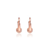 Clear CZ Pave Bead Hoop Earrings Women Jewelry Round Earrings