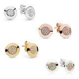 Clear CZ Round Shape Stud Earrings 925 Sterling Silver Jewelry