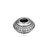 Sterling Silver CZ Pave Space Charm Beads for Bracelets DIY