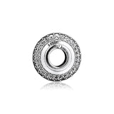Sterling Silver CZ Pave Space Charm Beads for Bracelets DIY