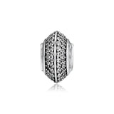 Sterling Silver CZ Pave Space Charm Beads for Bracelets DIY