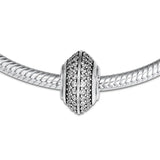 Sterling Silver CZ Pave Space Charm Beads for Bracelets DIY