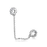 Snowflake CZ Safety Chain Beads for 925 Bracelets