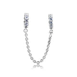Snowflake CZ Safety Chain Beads for 925 Bracelets