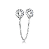 Snowflake CZ Safety Chain Beads for 925 Bracelets