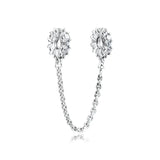 Snowflake CZ Safety Chain Beads for 925 Bracelets
