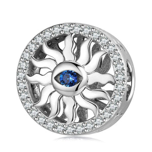 S925 Sterling Silver Sun Devil's Eye Bead for Women Bracelet Necklace