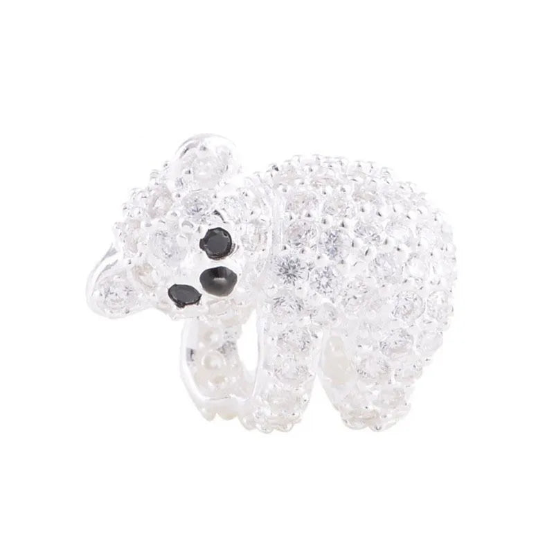 CZ Teddy Bear Charms, 925 Silver Bracelet DIY Beads