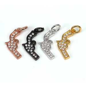 Clear CZ Sword Weapon Pendant Micro Pave Charm
