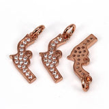 Clear CZ Sword Weapon Pendant Micro Pave Charm