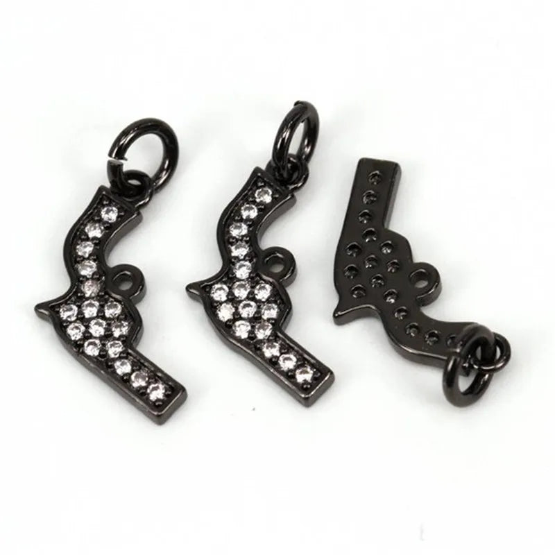 Clear CZ Sword Weapon Pendant Micro Pave Charm