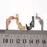 Clear CZ Sword Weapon Pendant Micro Pave Charm