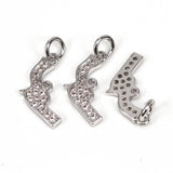 Clear CZ Sword Weapon Pendant Micro Pave Charm