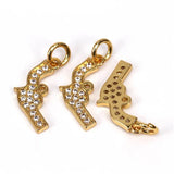 Clear CZ Sword Weapon Pendant Micro Pave Charm