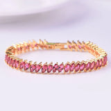 Clear Crystal Tennis Bracelet CZ Jewelry Hip Pop Accessory