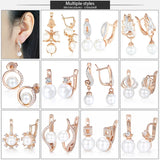 Clear CZ Pearl Earrings 585 Rose Earrings Geometric Pendant Jewelry