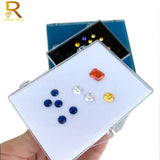 Clear Gem Jewelry Display Storage Box Diamond Organizer Gemstone Teaching