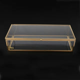 Clear Glass Jewelry Trinket Display Box +Lid