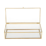 Clear Glass Jewelry Trinket Display Box +Lid