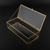 Clear Glass Jewelry Trinket Display Box +Lid