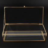 Clear Glass Jewelry Trinket Display Box +Lid