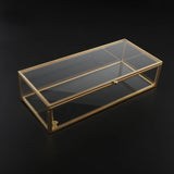 Clear Glass Jewelry Trinket Display Box +Lid