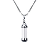 Glass Tube Urn Keepsake Wishing Bottle with Charm Pendant Necklace