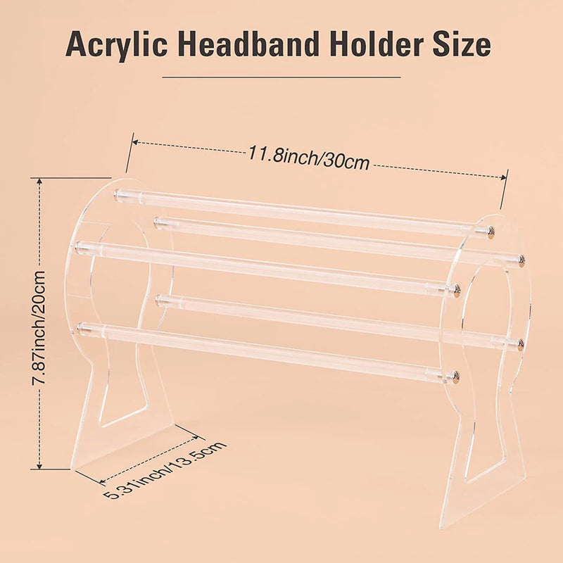 Clear Headband Holder Acrylic Scrunchie Display Rack Necklaces Organizer