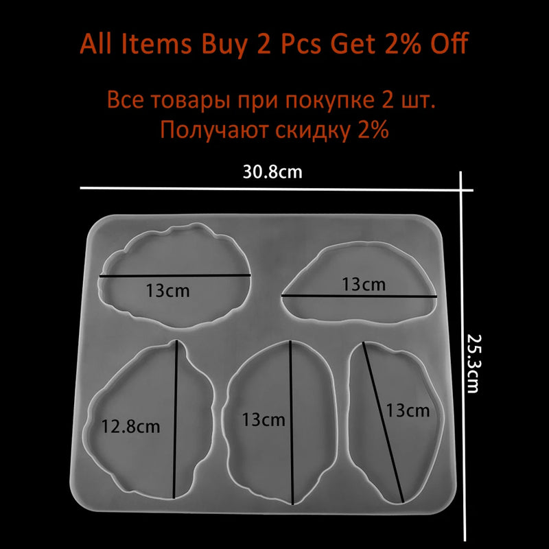 Irregular Cloud Tea Coaster Resin Molds - DIY Jewelry Making