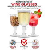 20Pcs Clear Plastic Wine Glass - Reusable & Recyclable - Shatterproof Goblet