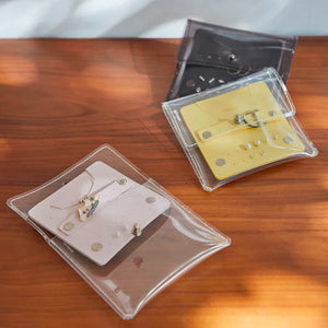 Clear PVC Stud Earring Storage Bag Necklace Ring Jewelry Bag