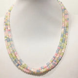 Rare 3*4MM Faceted Morganite Necklace Vintage Natural Stone Jewelry