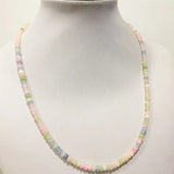 Rare 3*4MM Faceted Morganite Necklace Vintage Natural Stone Jewelry